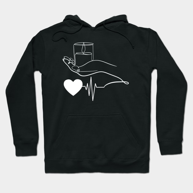 Candle Making Heartbeat Hoodie by HobbyAndArt